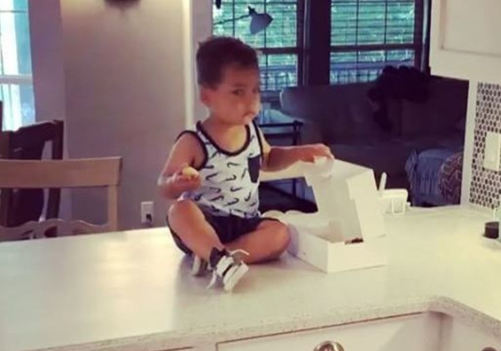 Little Boy Is the Cutest Doughnut Thief