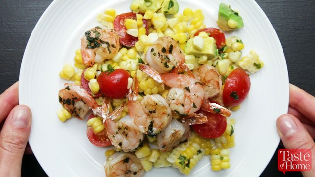 Pesto Corn Salad with Shrimp