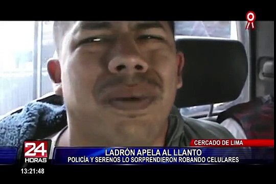 Cercado de Lima: capturan a peligroso ladrón de celulares y este se pone a llorar