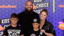 Ronda Rousey and Travis Browne 2018 Kids' Choice Sports Awards Orange Carpet