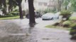 Motorists Drive Through Flooded Streets in Savannah, Georgia