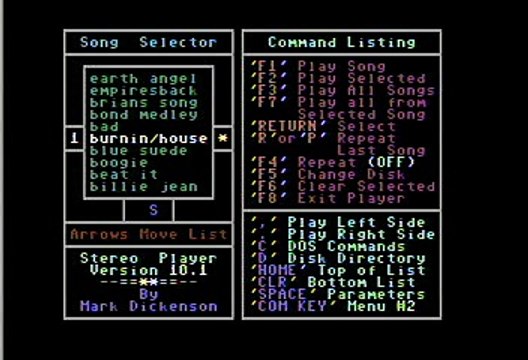 Talking Heads Burning Down the House Commodore 64 Stereo Sid Player Keyboard