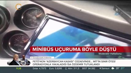 Minibüs uçuruma böyle düştü