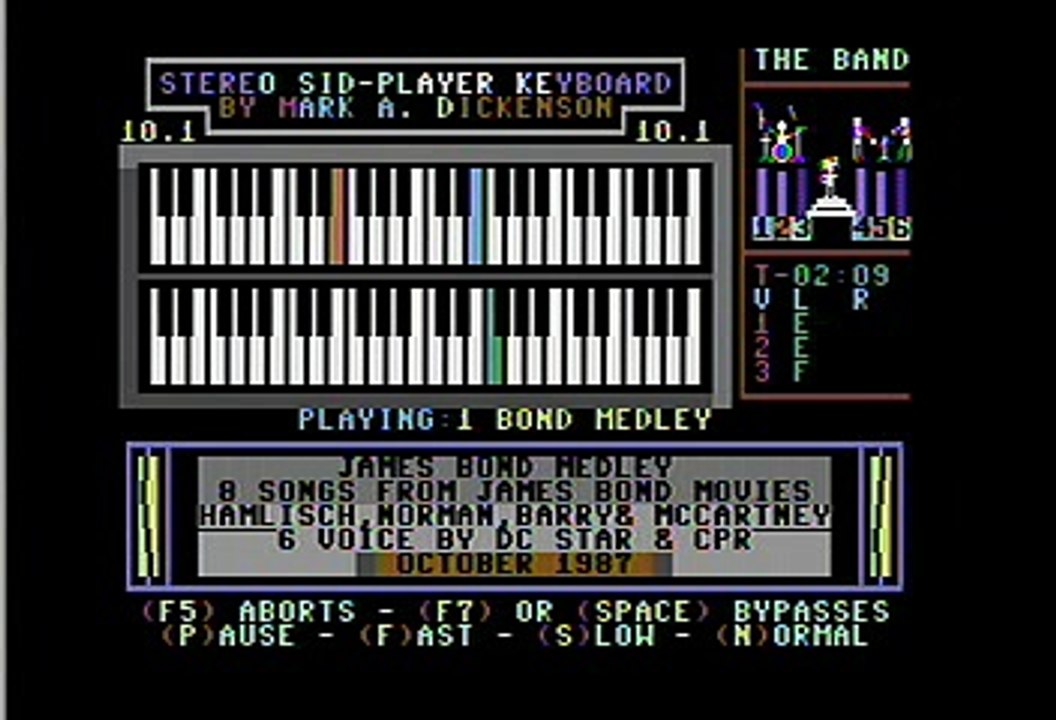 "James Bond Medley" Commodore 64 Stereo Sid Player Keyboard