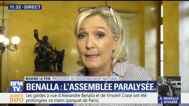 Pour Marine Le Pen l'affaire Benalla se transforme en affaire Macron
