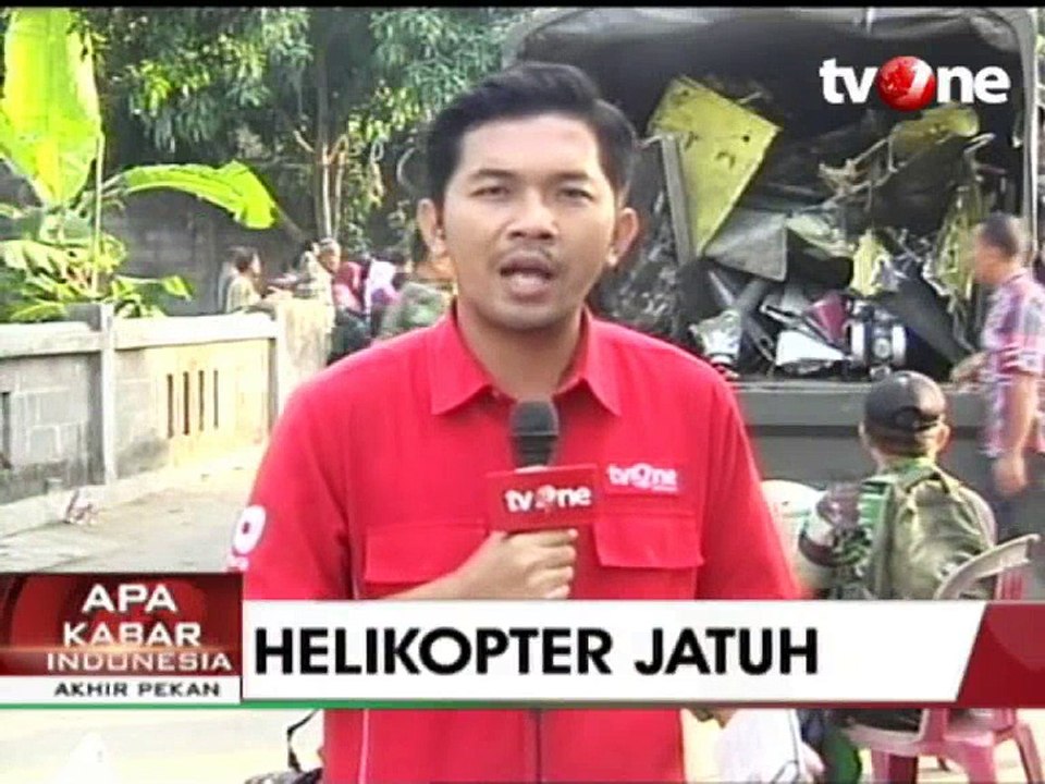 Proses Evakuasi Helikopter Bell 205 yang Jatuh di Yogyakarta