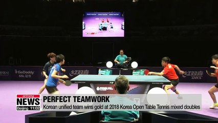 Tải video: Korean unified team wins gold at 2018 Korea Open Table Tennis mixed doubles