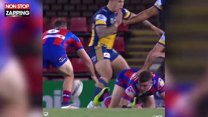 Un rugbyman se blesse lui-même en plein match ! (vidéo)