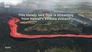 Hawaii lava flow seen from the air