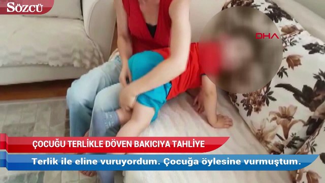 3 yaşındaki çocuğu terlikle döven bakıcıya tahliyeye tepkiİ