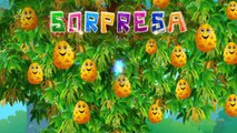 huevos sorpresas aprende las frutas para niños con nombres de frutas | manzana, naranja |