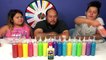 3 COLORS OF GLUE SLIME CHALLENGE CHALLENGE MYSTERY WHEEL OF SLIME EDITION WITH OUR DAD
