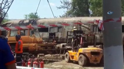 Termik Santraldeki kömür bandının çökme anı kamerada