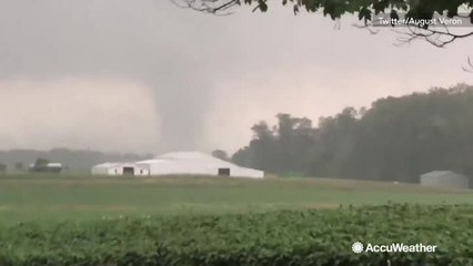 Tornado spotted swirling over New Middletown, Indiana