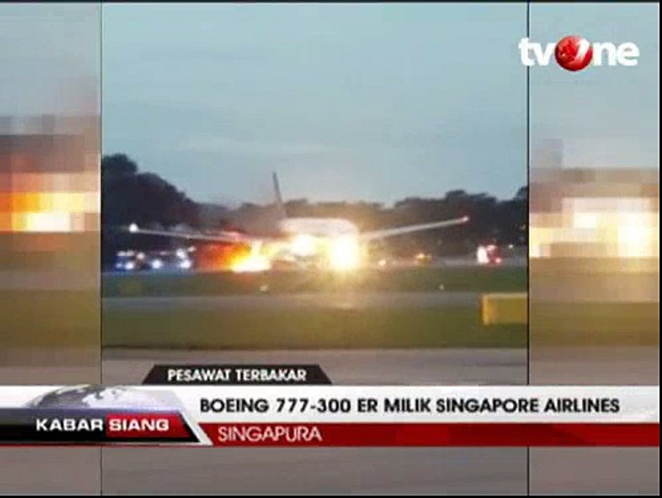 Pesawat Boeing Milik Singapore Airlines Terbakar di Changi