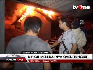 Pabrik Karet Terbakar Dipicu Meledaknya Oven Tungku