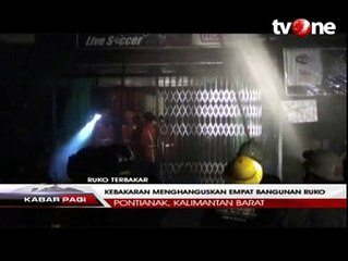 Kebakaran di Pontianak Hanguskan 4 Bangunan Ruko