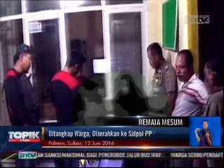 Remaja Mesum Ditangkap Warga dan Diserahkan ke Satpol PP