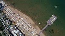 Kilyos plajında hafta sonu yoğunluğu -  Havadan görüntüler - İSTANBUL