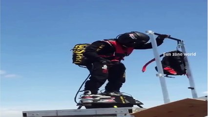 Man flying in the air