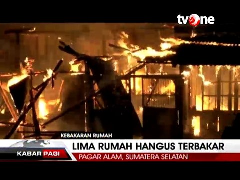 Lima Rumah di Pagar Alam Ludes Dilalap Api