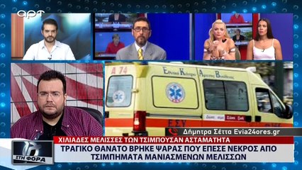 Τραγικό θάνατο βρήκε ψαράς που έπεσε νεκρός από τσιμπήματα μανιασμένων μελισσών (ΑΡΤ, 20/7/18)