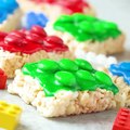 Lego Rice Krispie Treats are easy to make for your Lego lover. Great for a Lego birthday party, Lego themed allergy friendly treat for school, or just plain fun