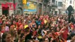Brazil vs Bgium : World Cup 2018 : Belgium fans celebrating Belgium's win over Brazil in QF