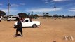 Am MDC Alliance member spins his vehicle outside Bulawayo's White City Stadium on Saturday before attending a rally addressed by Nelson Chamisa and other top me