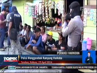 Polisi Bersenjata Lengkap Gerebek Kampung Narkoba di Tarakan
