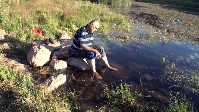 Çare arayan bu göle gidiyor...Sülüklü Göl havadan görüntülendi