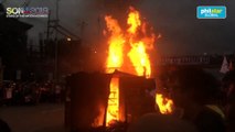 People's SONA protesters burn DuterTRAIN effigy