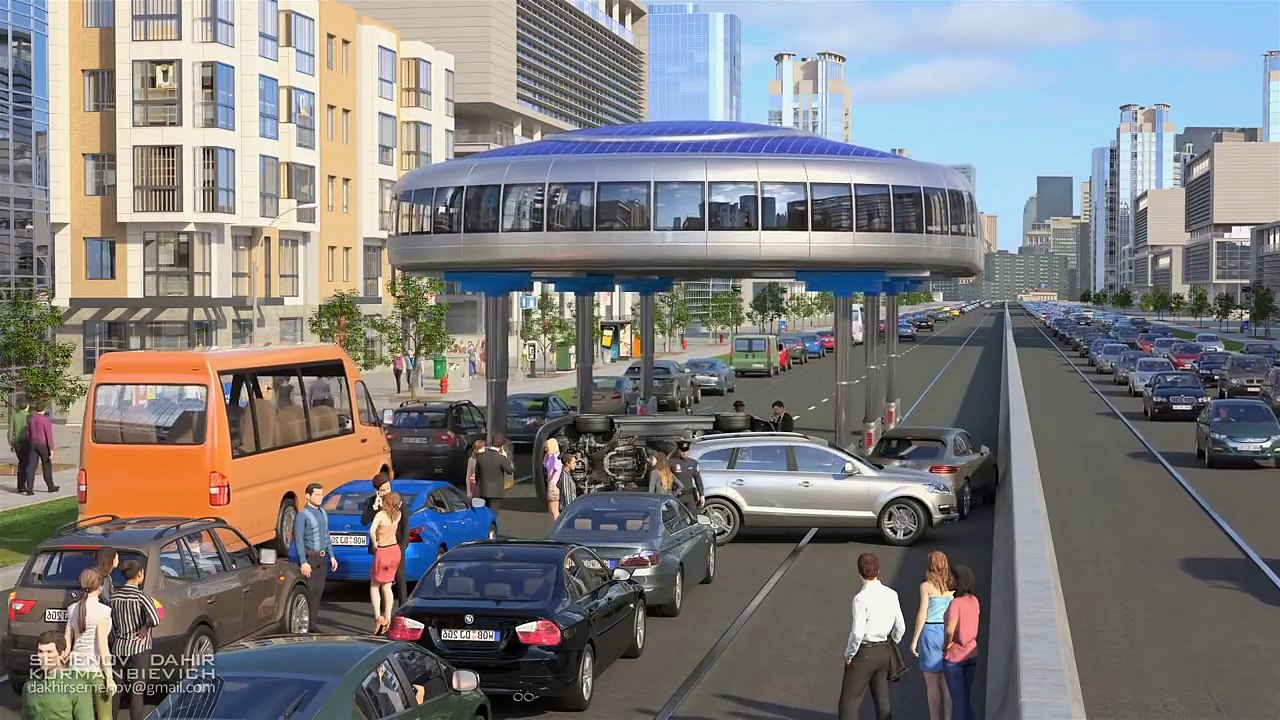 Buses That Can Step Over Traffic - Amazing Gyroscopic Transport Concept