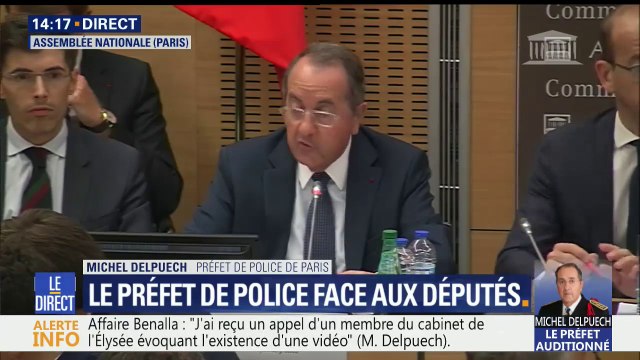 Audition du préfet Delpuech: En fin de journée du 1er mai, en salle d'information et de commandement, j'ai découvert avec surprise la présence de M.Benalla