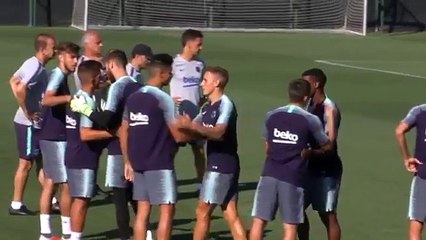 El último entrenamiento del FC Barcelona antes de viajar a Estados Unidos 23/7/2018