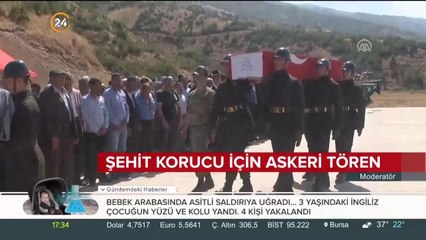 Şehit korucu için askeri tören düzenlendi