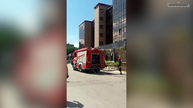 Aversa(CE) - Incendio di un deposito sotto l'ufficio postale (23.07.18)