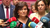 Carmen Calvo justifica que el jefe del Ejecutivo tuvo “agenda institucional todo el día