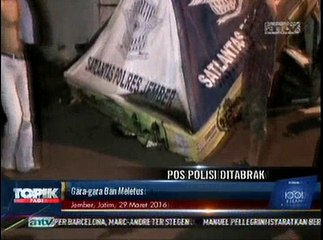 Ban Meletus, Mobil Sedan Tabrak Pos Polisi