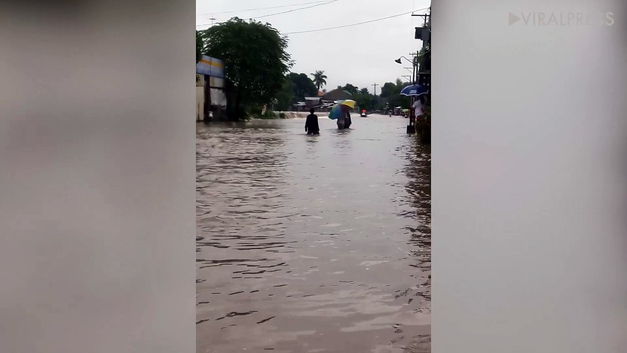 Jet Ski Rides On Flooded Road