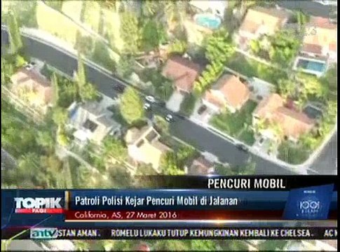 Aksi Kejar-kejaran Polisi dan Pencuri Mobil di Jalanan