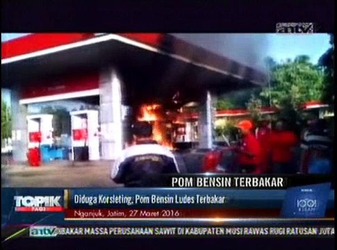 Diduga Korsleting, Pom Bensin Ludes Terbakar