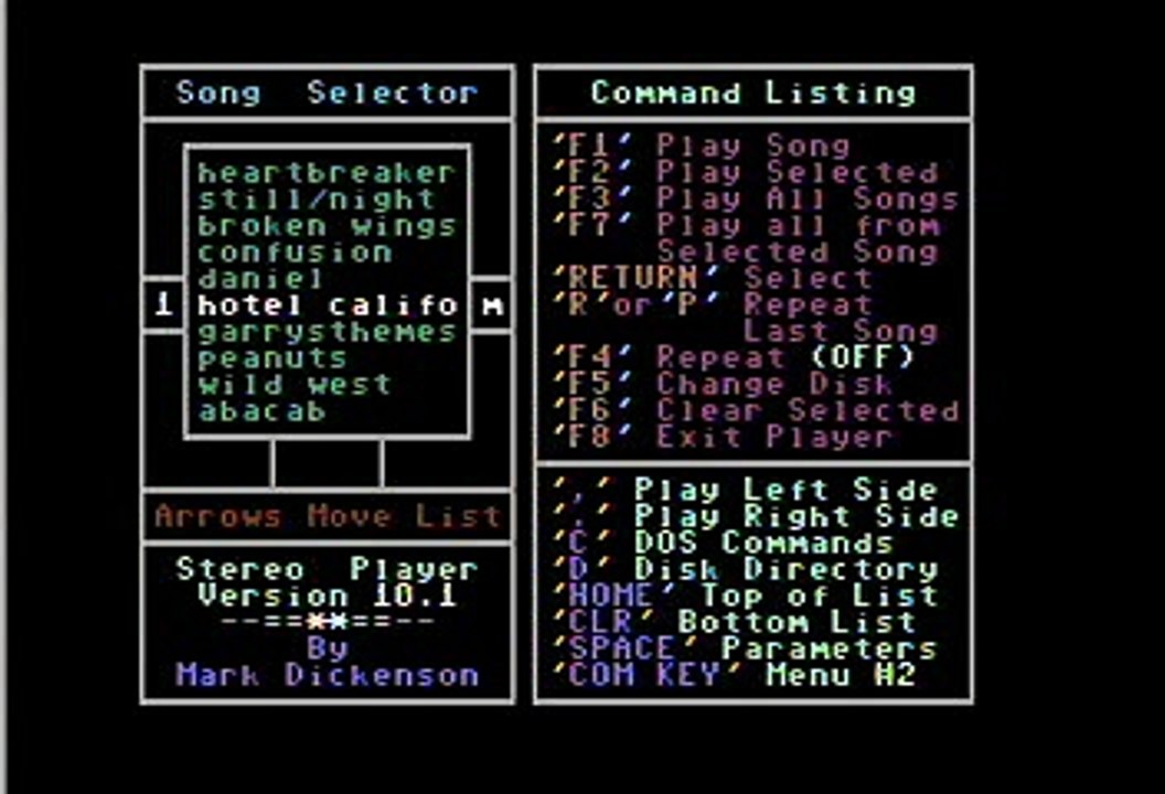 Eagles "Hotel California" Commodore 64 Stereo Sid Player Keyboard