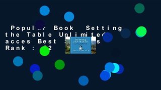 Popular Book  Setting the Table Unlimited acces Best Sellers Rank : #2