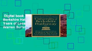 Digital book  University of Berkshire Hathaway: 30 Years of Lessons Learned from Warren Buffett