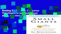 Reading Small Giants: Companies That Choose to Be Great Instead of Big, 10th-Anniversary Edition