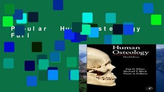 Popular  Human Osteology  Full