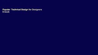 Popular  Technical Design for Designers  E-book