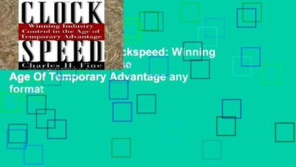D0wnload Online Clockspeed: Winning Industry Control In The Age Of Temporary Advantage any format