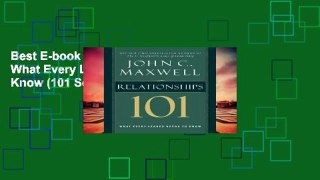 Best E-book Relationships 101: What Every Leader Needs to Know (101 Series) Unlimited